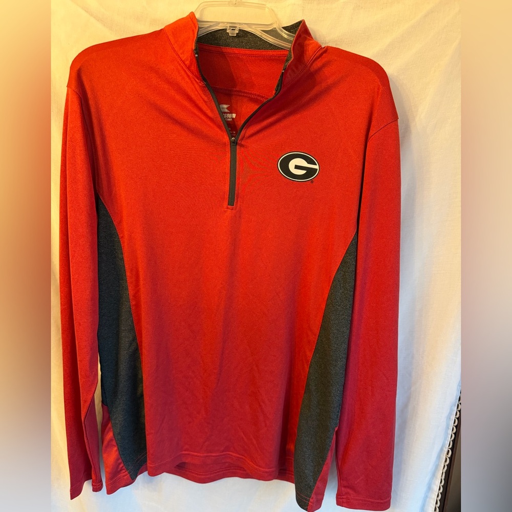 Georgia Bulldogs 1/4 Zip Pullover Mens M Red Performance Sweater Colosseum